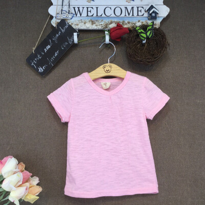 

Little Bitty 2017 summer pure t shirt kids child short sleeve clothes t-shirts baby girls children t shirts solid color