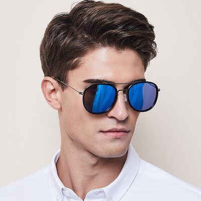 

Blue Bluekiki Polarized Sunglasses Mens Fashion Color Film Trend Big Frame Sunglasses Driver Driving Mirror Men 7034 Black Frame Ice Blue