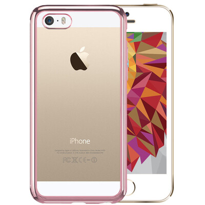 

BIAZE Apple 5S SE 5 phone shell iPhone5S SE 5 protective cover plating TPU all-inclusive anti-drop transparent soft shell JK114 rose gold