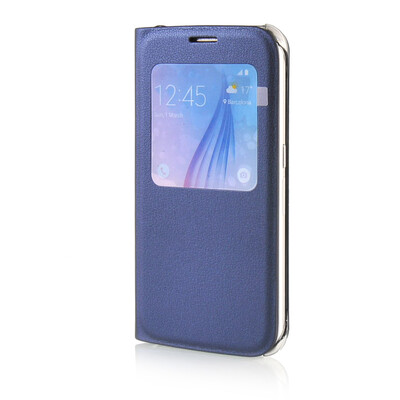 

MOONCASE High grade Leather Side Flip Pouch Shell Back ЧЕХОЛ ДЛЯ Samsung Galaxy S6 Sapphire
