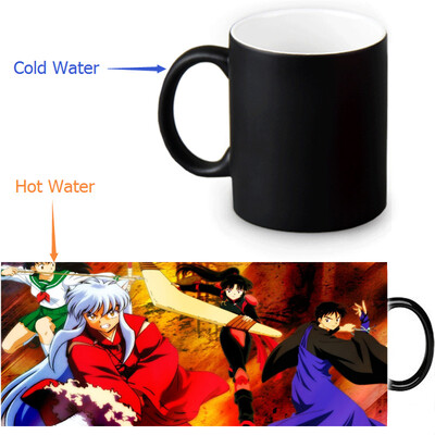 

Inuyasha 350ml12oz Heat Reveal Mug Color Change Coffee Cup Sensitive Morphing Mugs Magic Mug Milk Tea Cups