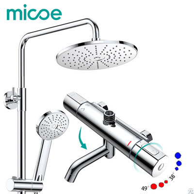 

Micoe Корабли из России 2018 Robinet For Thermostatic Shower Faucets Suite Bathroom Copper 38 To 49 Degrees Head Adjustable Three-