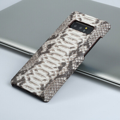 

Genuine Leather Phone Case For Samsung S7 S8 Plus Note 8 Case Natural Python Skin Back Cover