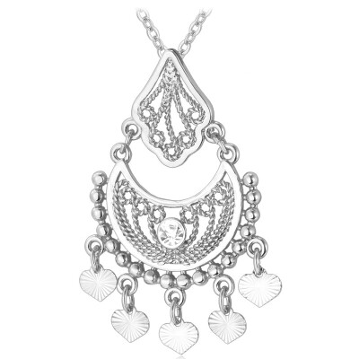 

Indian Jewelry Long Tassels Necklace 18k Gold/Platinum Plated Rhinestone Heart Pendant Necklace For Women Jewelry Wholesale