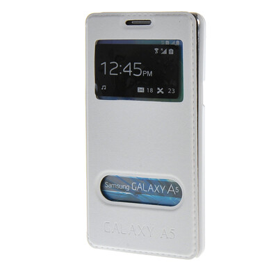 

MOONCASE Samsung Galaxy A5 Case View Leather Flip Pouch Bracket Back Cover White