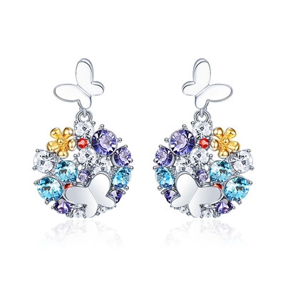 

ITALINA (Italina) Город Цветы серьги с использованием Swarovski Elements S925 Silver Needle моды подарки цвета