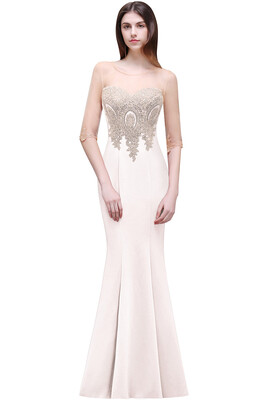 

Royal Blue Mermaid Bridesmaid Dresses ｜ Half Sleeves Prom Evening Dresses