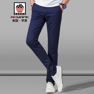 

AEMAPEAmerican Apple Casual Pants Mens Slim Straight Free Iron Mens Feet Pants Fashion Business Casual Pants 8528XXK Dark Blue 34