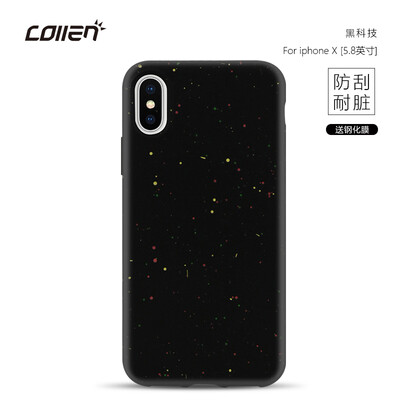 

Collen iPhone x / 10 Мобильная оболочка Apple x / 10 Обложка Anti-drop All-inclusive Scrub Smear Противообрастающая мягкая оболочка Shell Manifold Black