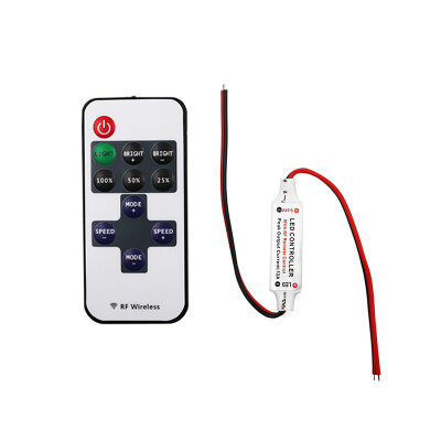 

LED Strip Controller DC12-24V DC Wire Connector 11key RF Wireless Controller For Single Color LED Strip