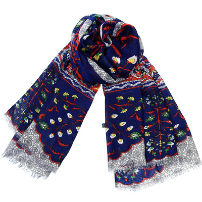 

JeouLy 2018 hot sale Scarves Women Spring New Cotton long Scarf flower Pattern Scarf Sunscreen Shawl hijab cape 180100cm