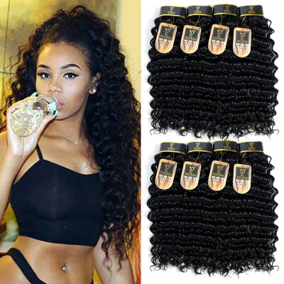 

YAVIDA Hair Peruvian Virgin Hair Deep Wave 4 Bundles Human Hair Weaves Pervian Curly Hair Extensions 7A Peruvian Deep Wave Curly H