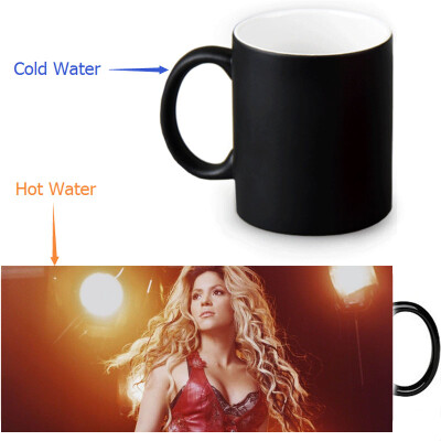 

shakira 350ml / 12oz Heat Reveal Mug Color Change Чашка кофе Чувствительные морфинг-кружки Волшебная чашка для чайных чашек