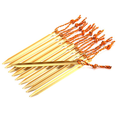 

10Pcs 18cm Aluminum Alloy Outdoor Camping Trip Tent Peg Ground Nail Stakes