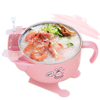 

LIULAI baby water injection insulation bowl childrens tableware suction cup bowl stainless steel food supplement lunch box shatter-resistant anti-scalding bowl set LB7512 powder