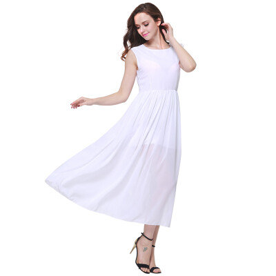 

Buenos Ninos Womens Crew Neck Loose Chiffon Long Maxi Dress