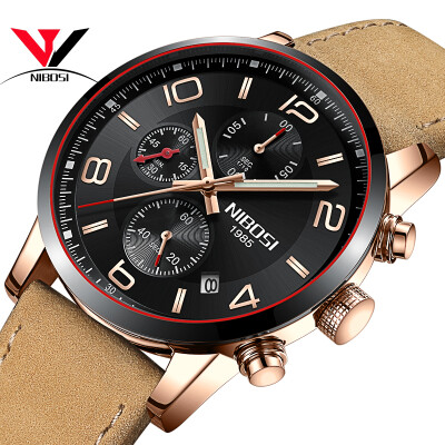 

NIBOSI Quartz Watch Men Sports Men Watch Fashion Top Brand Luxury Waterproof Watches Leather Steel Strap Male Clock Quartz Movemet