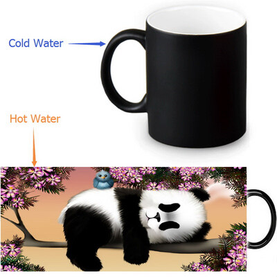 

Panda 350ml / 12oz Heat Reveal Mug Color Change Кофейная чашка Чувствительные морфинговые кружки Волшебная чашка для чайных чашек