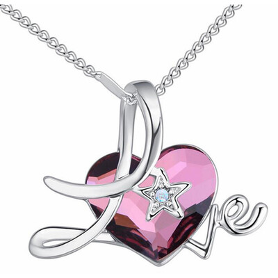 

Heart Pendant Necklaces Crystal from Austrian Fashion Jewelry Women Accessories Luxury Noblest Bijoux 27341