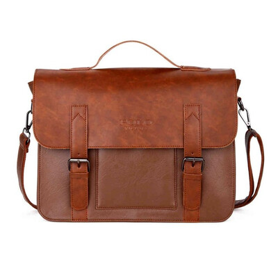 

VICUNA POLO Promotion Brand Cover Open Mens Leather Handbag Vintage Casual Messenger Bag Men Leather Laptop Bags bolsa masculina