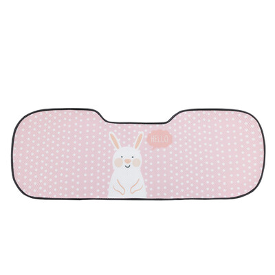 

Purple wind chime car seat cushion summer 3D breathable cartoon mesh ice silk car seat cushion four seasons universal single seat cushion slip-free tied office seat cushion KA rear row long pad - romantic rabbit