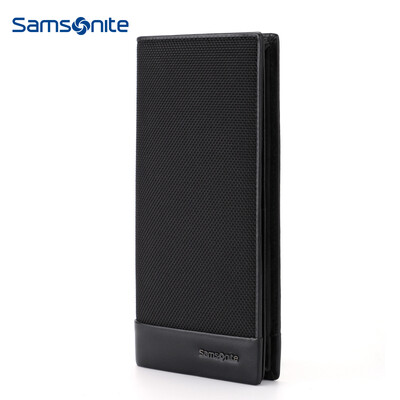 

Samsonite Y-CITIZEN Mens Long Wallet Business Casual Multifunction Fashion Leather Zipper Bag Wallet TK609006 Black