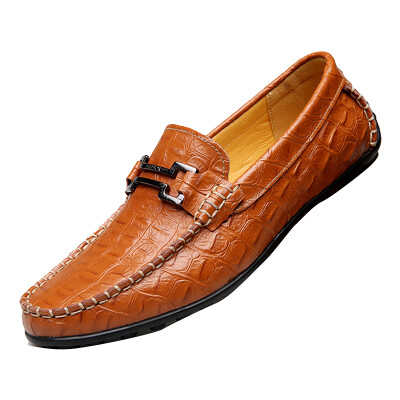 

Men Casual Leather Boat Shoes business Moccasin Driving loafers Croco Crocodile