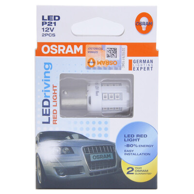 

OSRAM OSRAM P21W LED lights brake lights reversing lights after the fog lights light bulb auxiliary lights 7456R red 12V3W