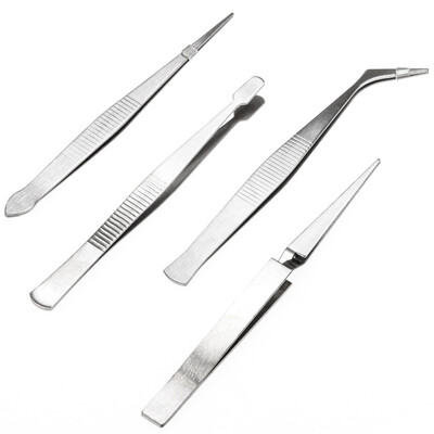 

Paola Paula Tools Stainless Steel Hard Tweezers pointed flat head elbow bulletproof tip 3030