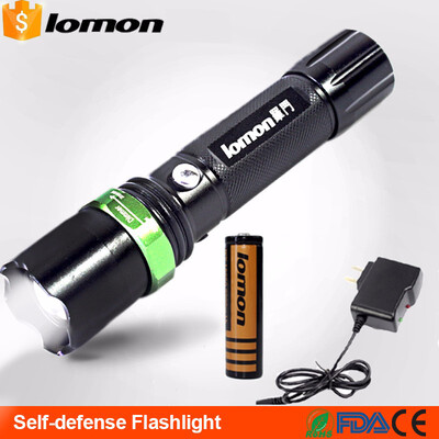 

Zoom LED Flashlight 18650 Rechargeable Lifesaving Life Hammer Camping Light High Lumens Police Flashlight Self-defense Torchlight