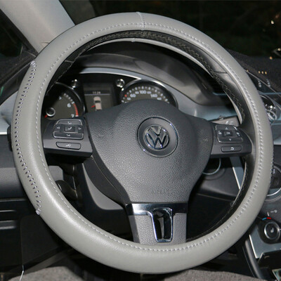 

xinjian winter leather car steering wheel cover four seasons breathable non-slip universal top layer cowhide set XJ06 gray