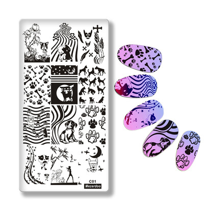 

1Pcs Nail Stamping Plate Nail Art Stamping Image Plate Cute Dog Patterns DIY Stamp Template Nail Stencil Tool Kits C01