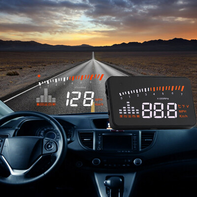 

Х5 3-дюймовый автомобильный Head Up Display OBD2 II Скорость Расход топлива сигнализация