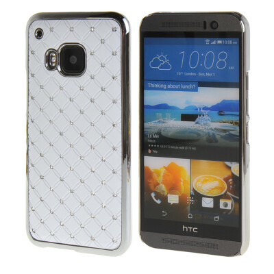 

MOONCASE HTC One М9 Футляр Роскошные Chrome горный хрусталь Bling Звезда Вернуться Дело Чехол для HTC One M9 Белый