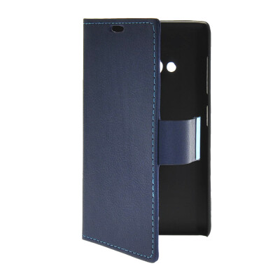 

MOONCASE Slim Leather Side Flip Wallet Card Slot Pouch with Kickstand Shell Back чехол для Nokia Lumia 535 Blue