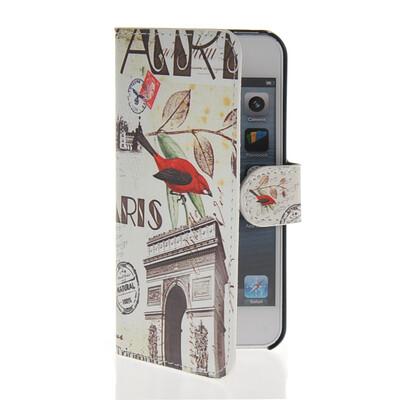 

MOONCASE Scenic Design Leather Side Flip Wallet Card Slot Pouch Stand Shell Back ЧЕХОЛ ДЛЯ Apple iPhone 5 5S