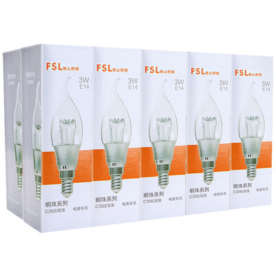 

Foshan lighting FSL LED wax tail bubble energy-saving lamps E14 small screw mouth pull tail foam daylight color 6500K 3W 10 support beads silver