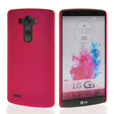 

MOONCASE Hard Rubberized Rubber Coating Devise Back чехол для LG G3 Hot pink