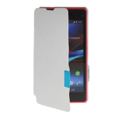 

MOONCASE Rhinestone Crystal Ultre Slim Leather Side Flip Wallet Back ЧЕХОЛ ДЛЯ Sony Xperia Z1 Compact (Mini) White