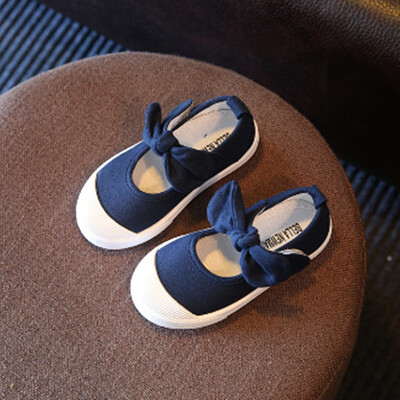 

Fall 2018 Children Shoes Girls Canvas Shoes Fashion Bowknot Comfortable Kids Casual Shoes Sneakers Toddler Girls Princess Shoes