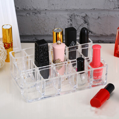 

Wanshijia transparent acrylic desktop lipstick seat 16 grid lipstick stand display lip gloss lipstick storage box large lattice lipstick box JD-ZP07