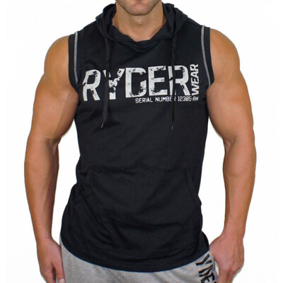 

New men Sleeveless Vest Hoodies Crossfit fitness fashion Casual jacket Hooded Sweatshirts Bodybuilding sportswear clothing