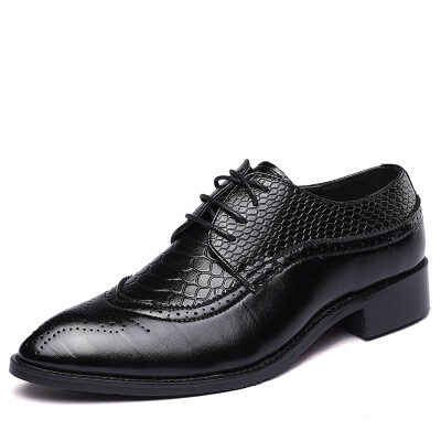 

JUQI Business Men Oxford Genuine Leather Shoes