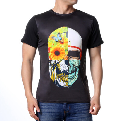 

Fashion Mens O-neck Shantou Print Pullover T-Shirts