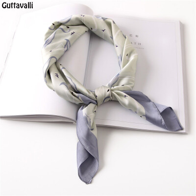 

Guttavalli Women Fashion Geometric Flamingo Square Tie Small Chevron Summer Female Skinny Scarf Bohemia Stripe Satin Square Scarve