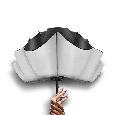 

Happyrain reverse automatic umbrella tri-fold umbrella color plastic ladies sunscreen windproof umbrella gray