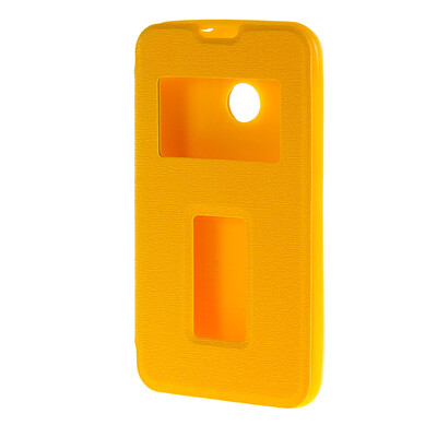 

MOONCASE Side Flip Hard board Slim Leather Bracket Window чехол для Cover Microsoft Lumia 530 желтый