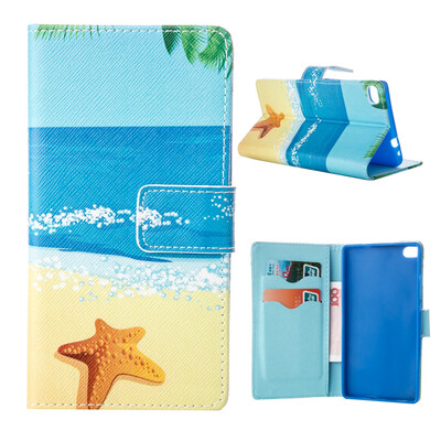 

MOONCASE Case for Huawei Ascend P8 Flip PU Leather Fold Wallet Card Slot Kickstand Back Case Cover [Pattern series] /a18