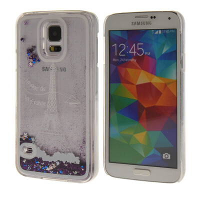 

MOONCASE 3D Quicksand Liquid Flowing Shinny Hard Plastic Transparent Clear Case Cover for Samsung Galaxy S5 Purple