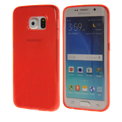 

MOONCASE Smooth Skin Soft Silicone Gel TPU Flexible Shell Protective Case Cover for Samsung Galaxy S6 Edge Red 03